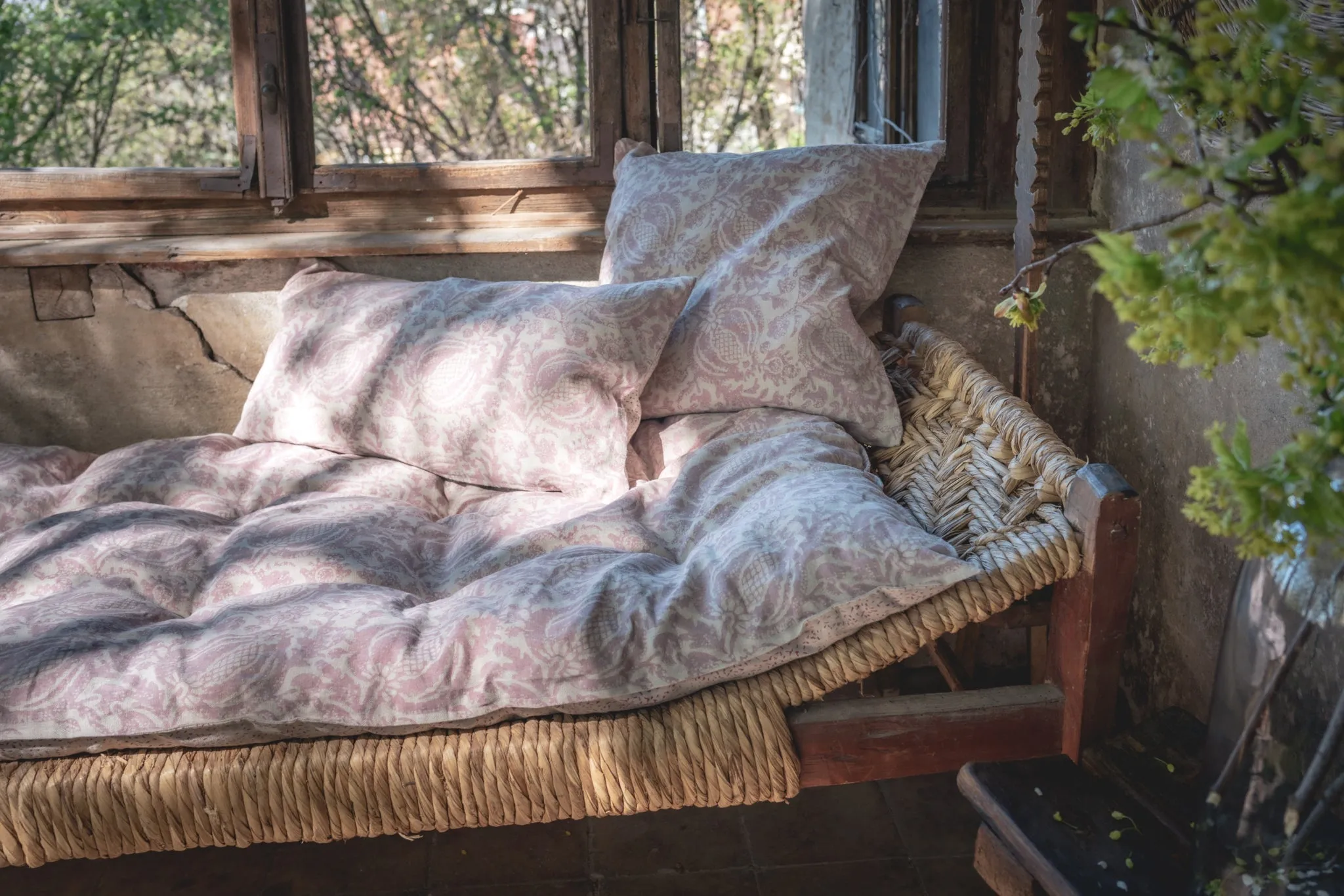 Pillow: Hand printed linen - P426