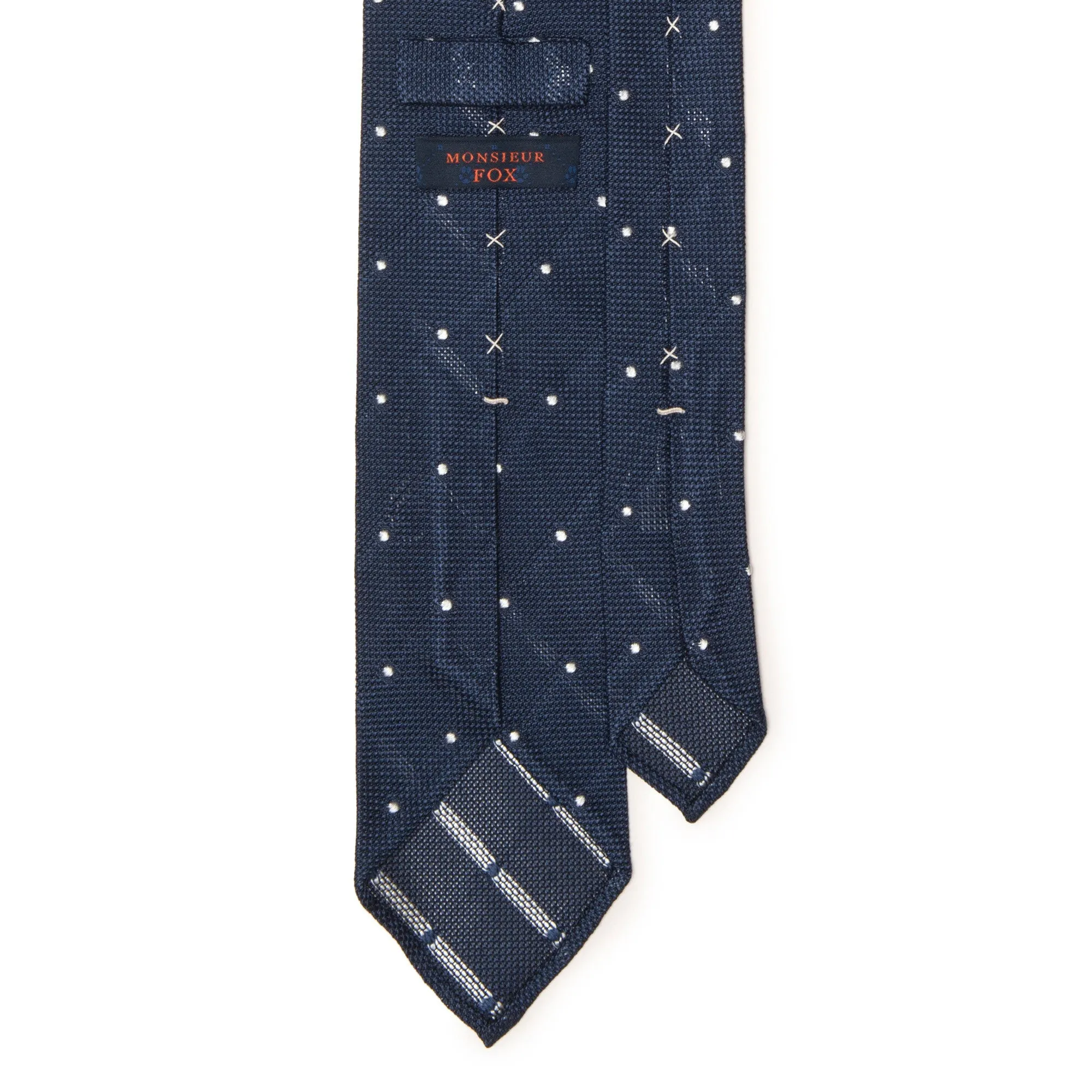 Pin Dot Grenadine - White on Dark Navy