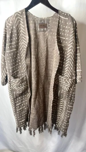 Pink and Silver - Hand Woven Block Print Cardigan (multiple colors available)