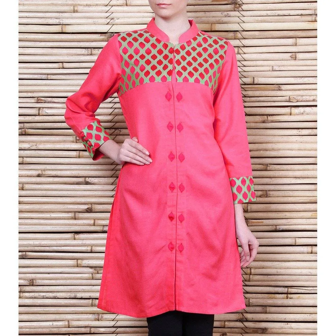 Pink Linen Kurta