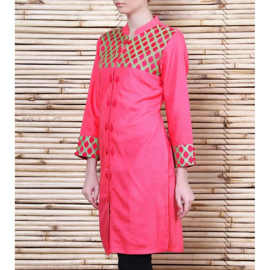 Pink Linen Kurta