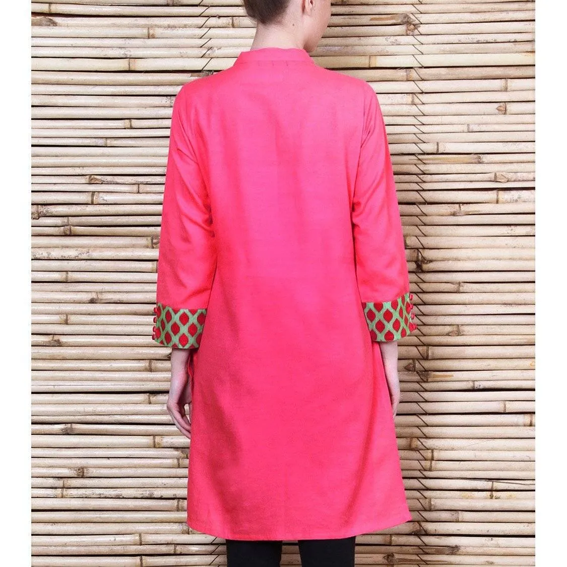 Pink Linen Kurta