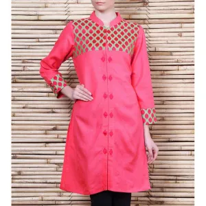 Pink Linen Kurta