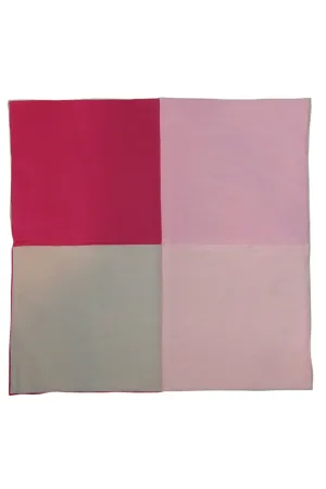 Pink Silk & Cotton Blend Quad Pocket Square
