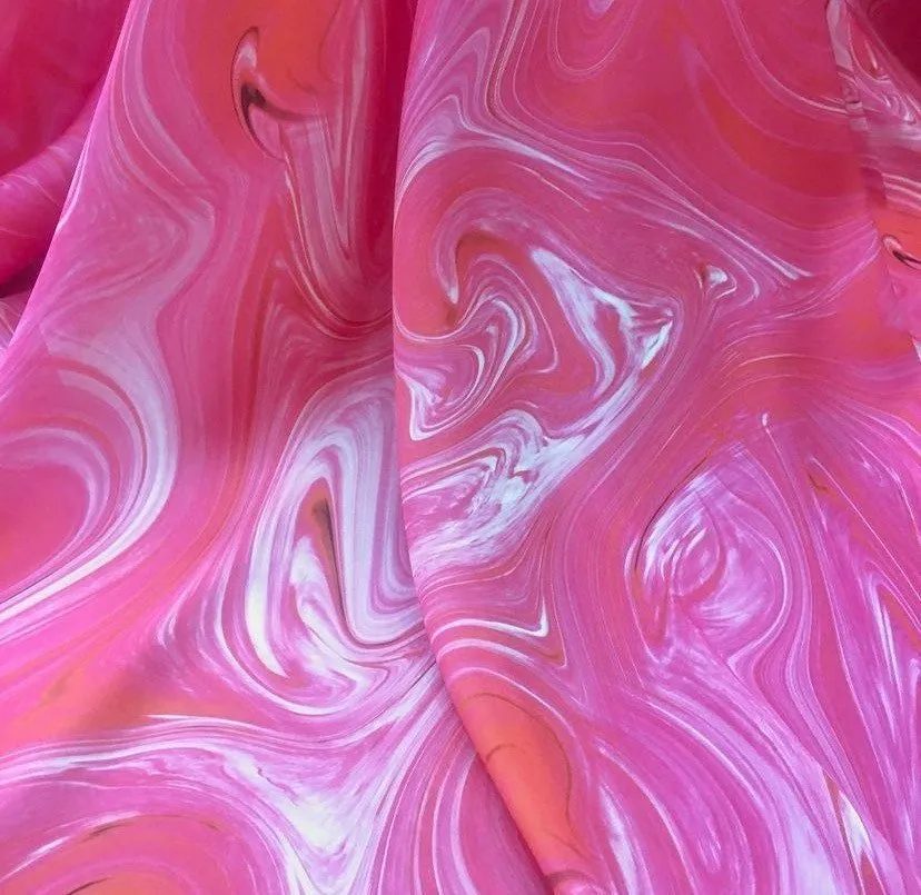 Pink Tie Dye Fabric by the Yard - Vibrant Design for Crafts and Sewing