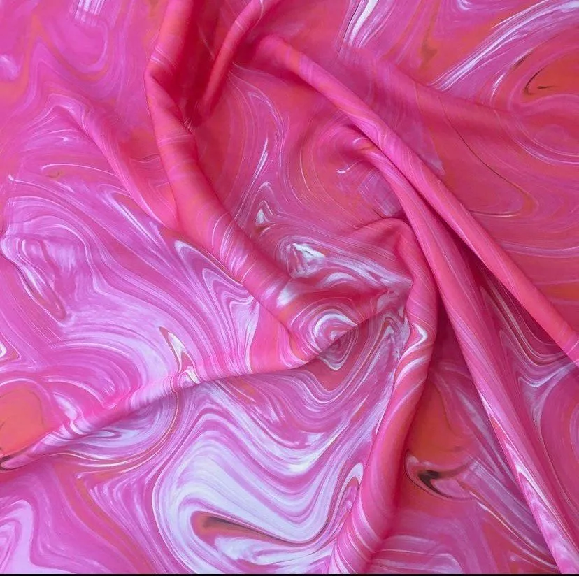 Pink Tie Dye Fabric by the Yard - Vibrant Design for Crafts and Sewing