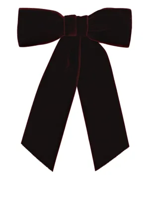 Pinot Wide Velvet Bow Barrette