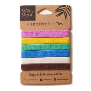 Plastic Free Hair Ties- 6 pack (multicoloured, natural, black or blonde)