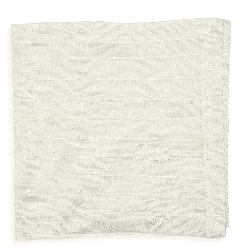 Pleated Metallic Napkin Silver/White