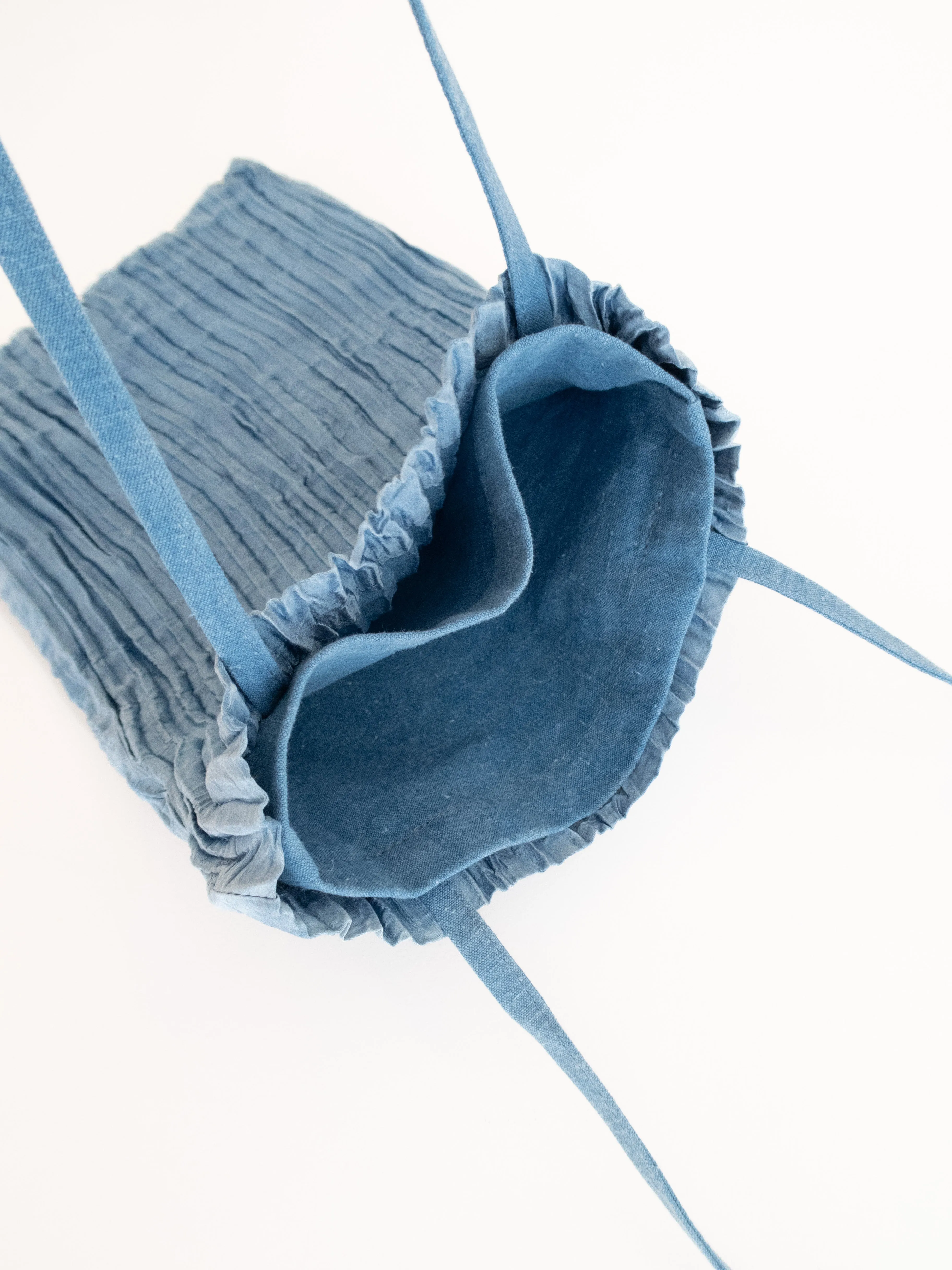 Plissé Silk Bag - Light Indigo