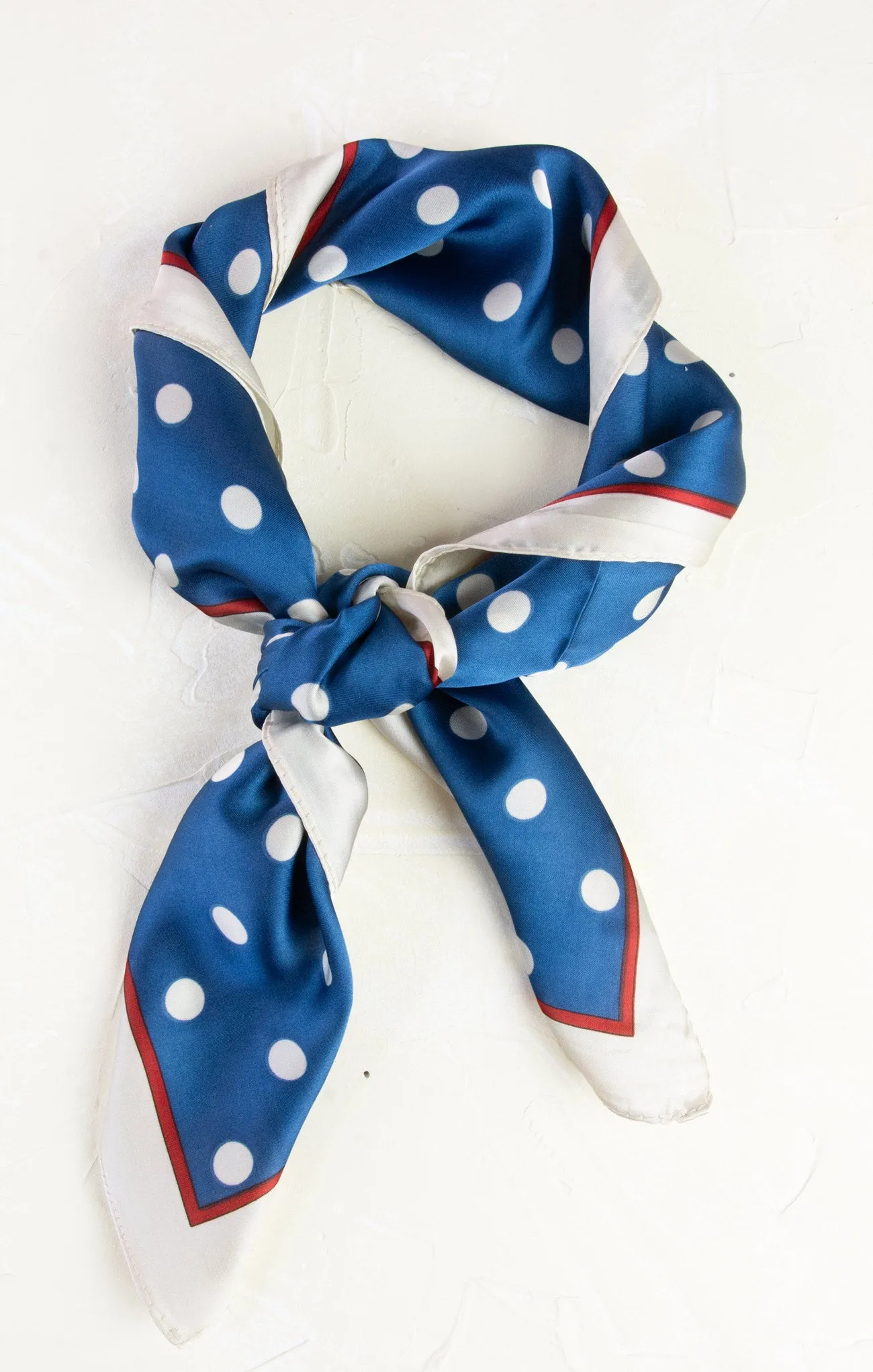 Polka Dot Silk Square Bandana