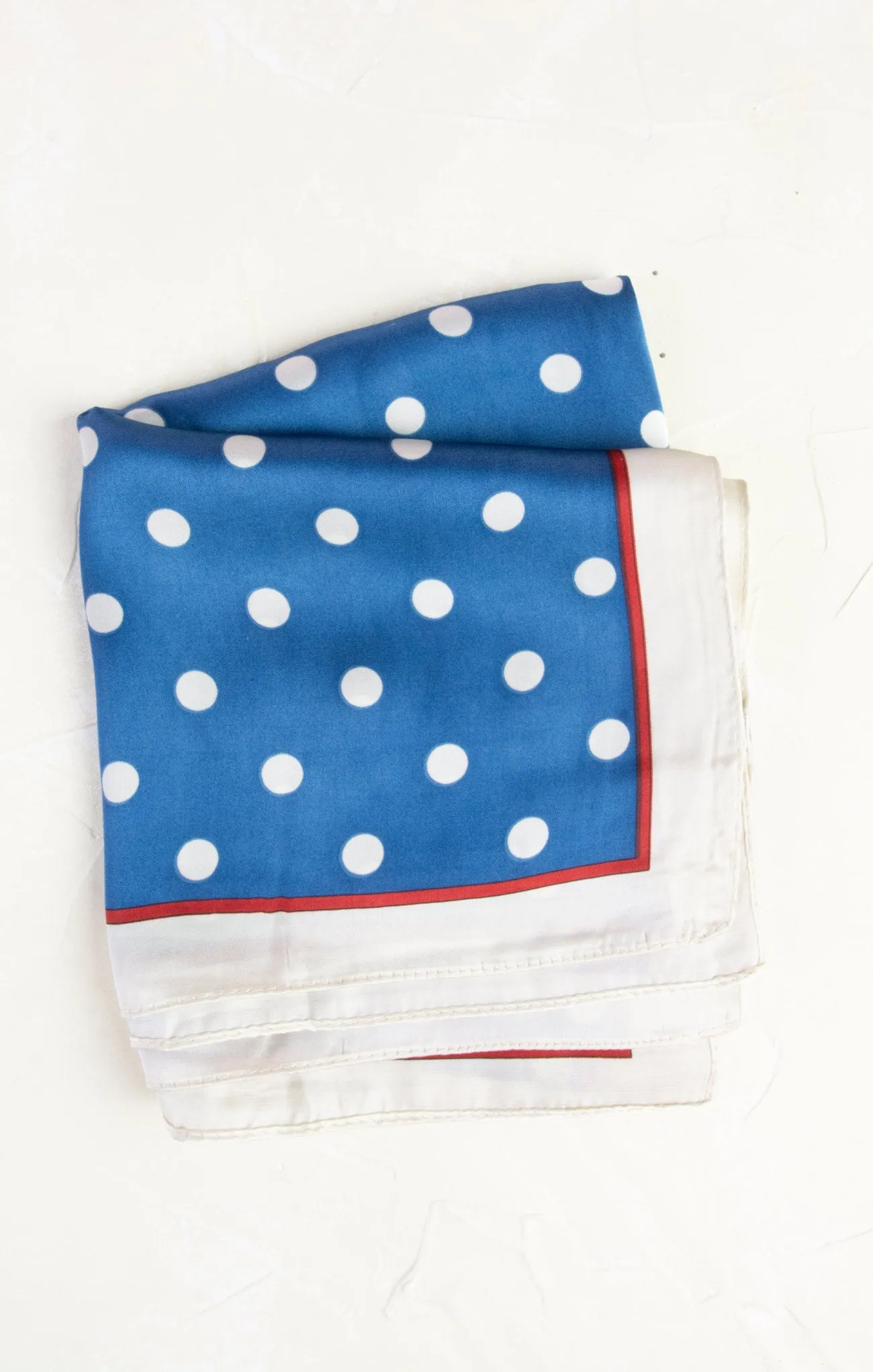Polka Dot Silk Square Bandana