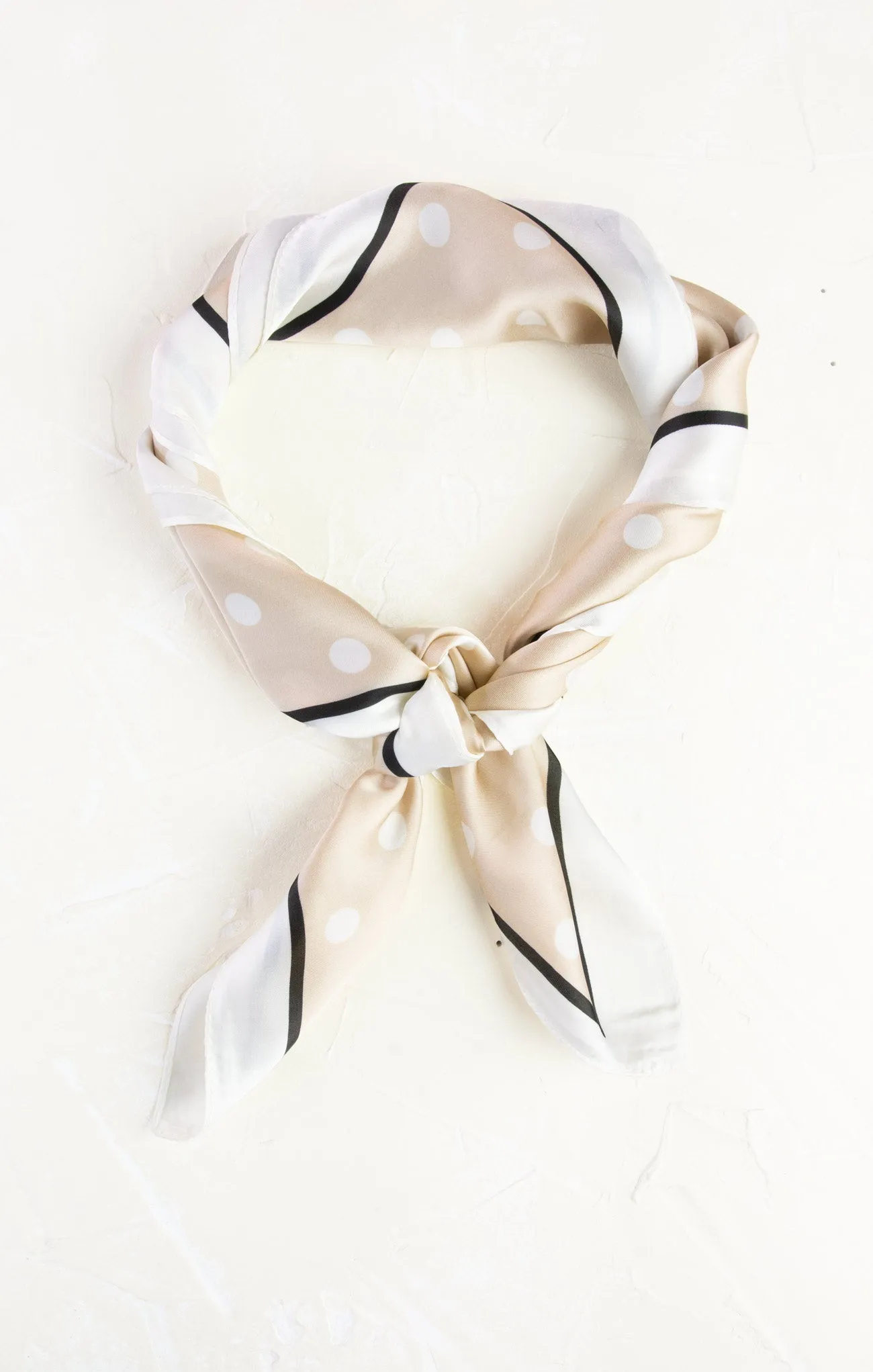 Polka Dot Silk Square Bandana