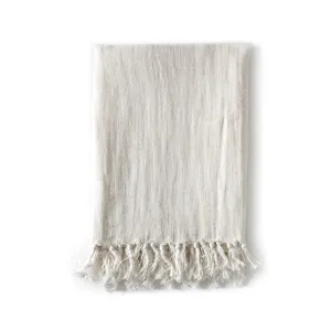 Pom Pom at Home Montauk Cream Linen Blanket ~ Available in Queen and King Size