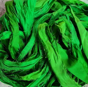 Premium Sari Silk Ribbon Peridot