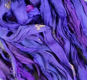 Premium Sari Silk Ribbon  "Violet"