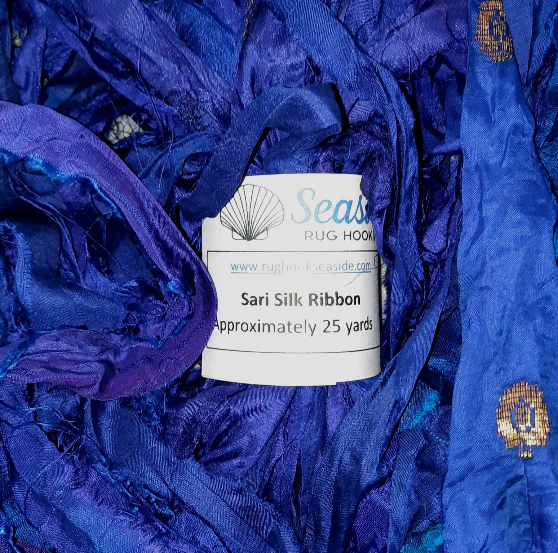 Premium Sari Silk Ribbon Violet Blue