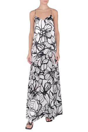 Printed Silk Satin Sun Dress