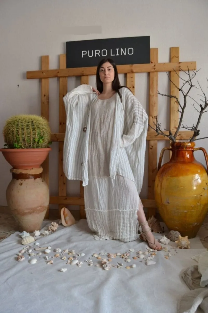 Pure Italian Linen Positano White Jacket