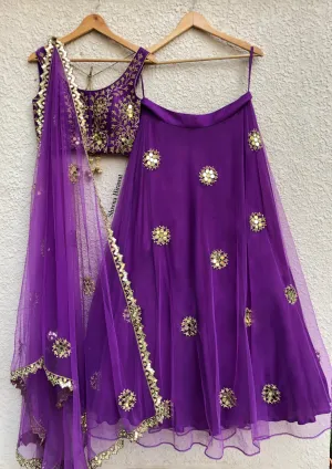 Purple Mirror Lehenga Set