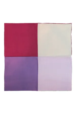 Purple Silk & Cotton Blend Quad Pocket Square