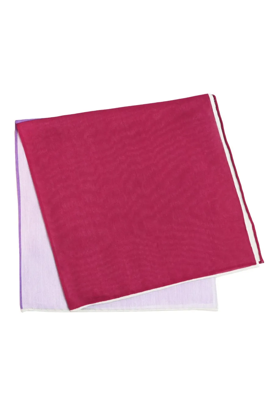 Purple Silk & Cotton Blend Quad Pocket Square