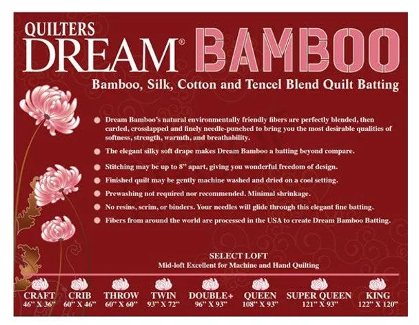 Quilters Dream batting Bamboo Craft 46" x 36"