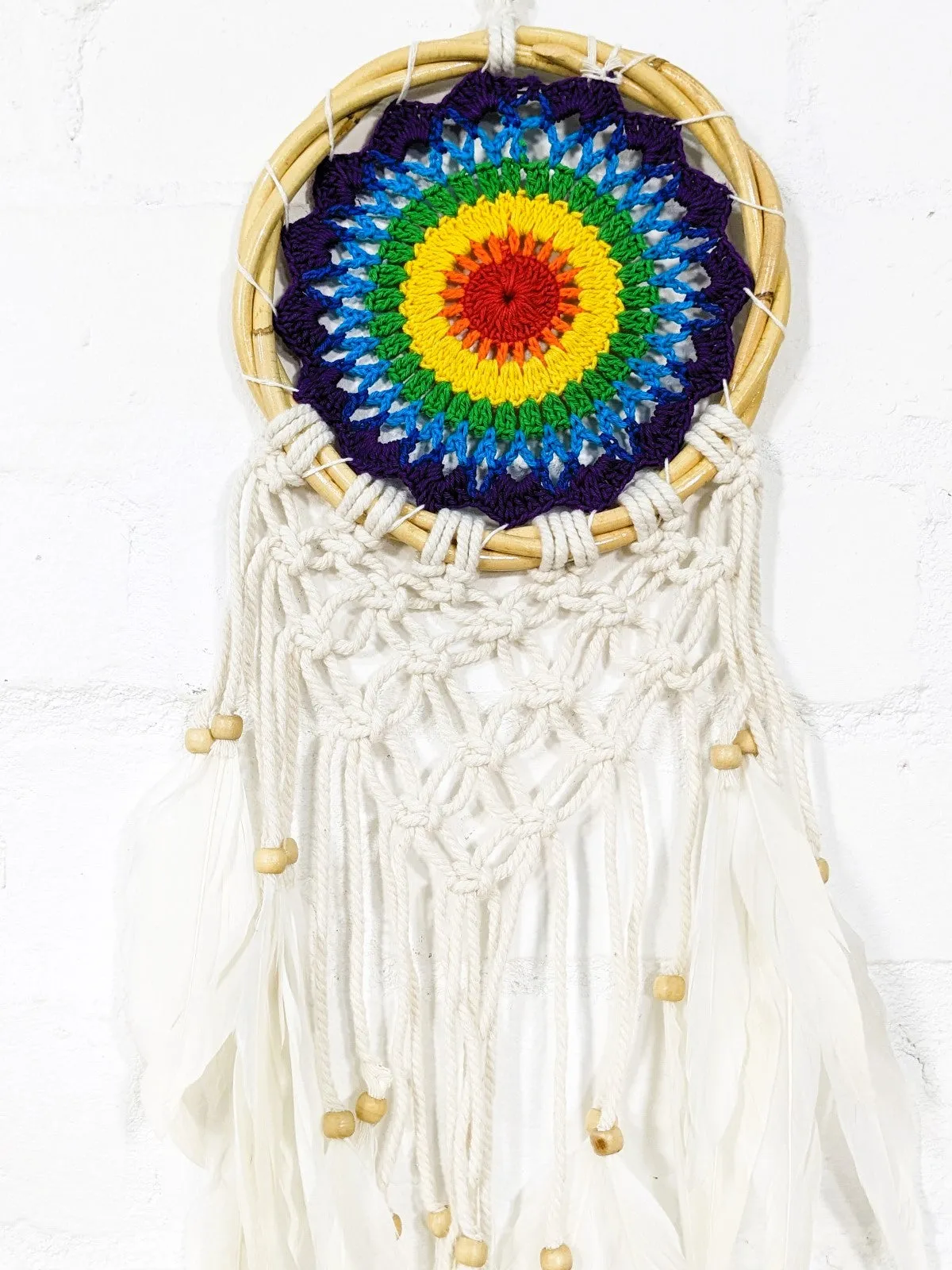Rainbow Crochet Dreamcatcher