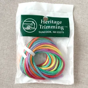 Rainbow Satin Rattail Cord - 2mm Cord - Heritage Trimming - Pack of 4 Yards