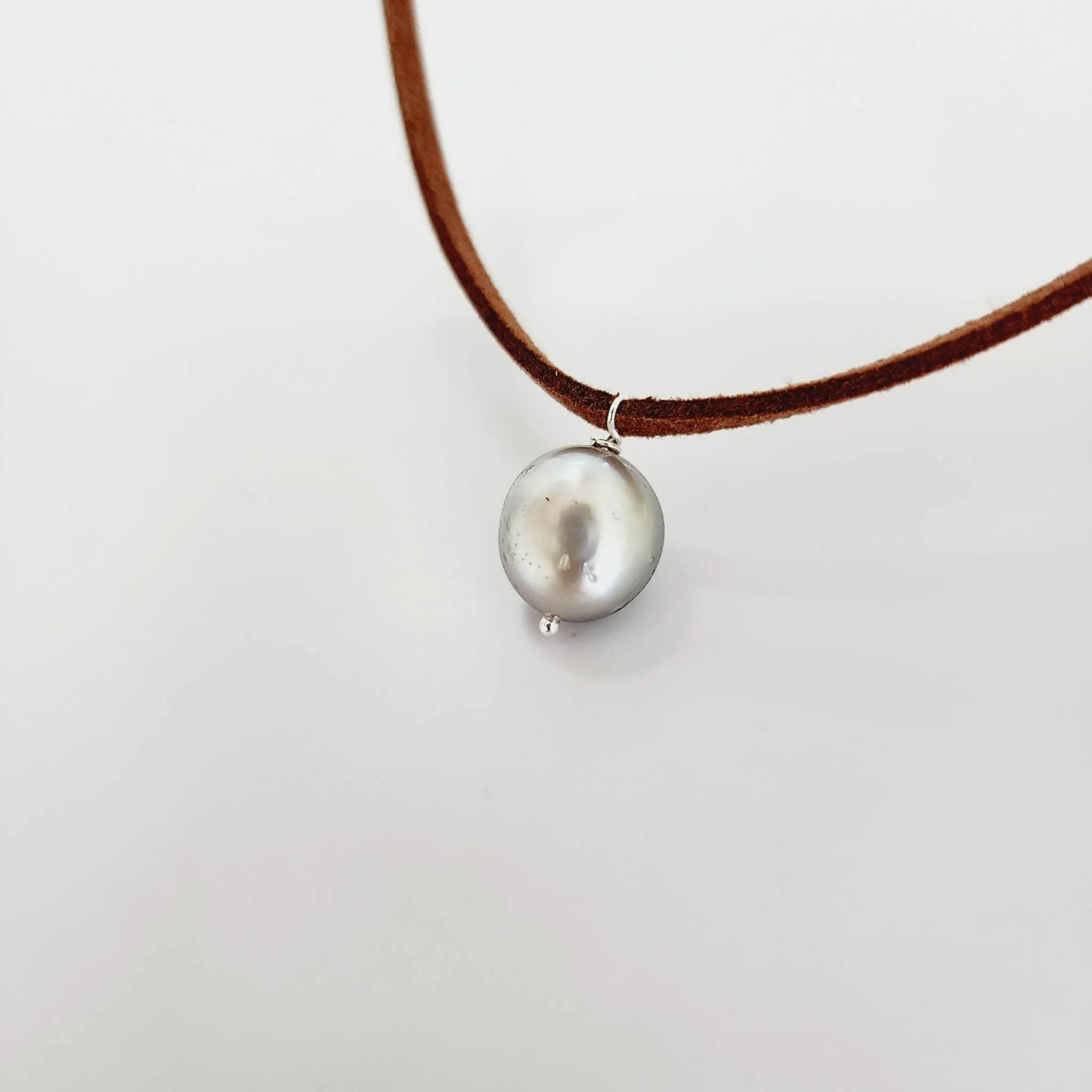 READY TO SHIP Unisex Fiji Saltwater Baroque Pearl Faux Suede Leather Necklace - FJD$
