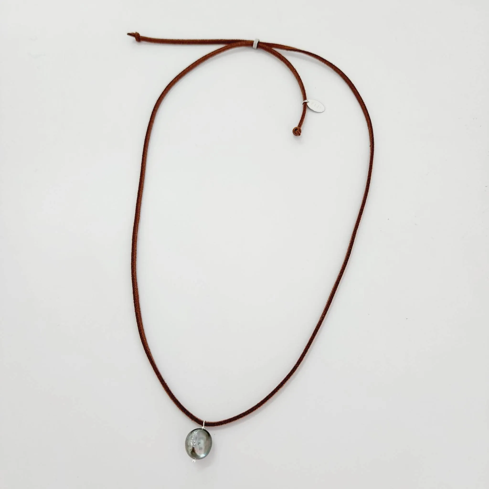 READY TO SHIP Unisex Fiji Saltwater Baroque Pearl Faux Suede Leather Necklace - FJD$
