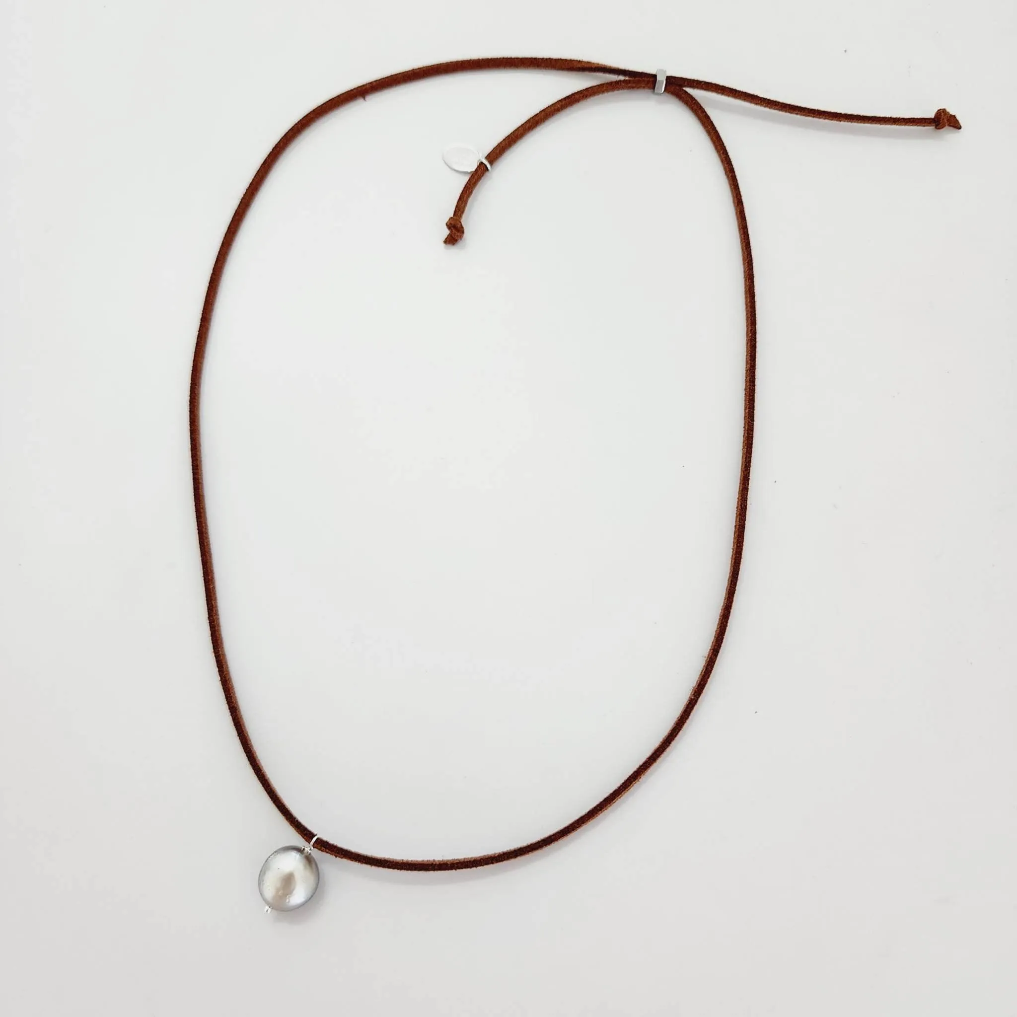 READY TO SHIP Unisex Fiji Saltwater Baroque Pearl Faux Suede Leather Necklace - FJD$