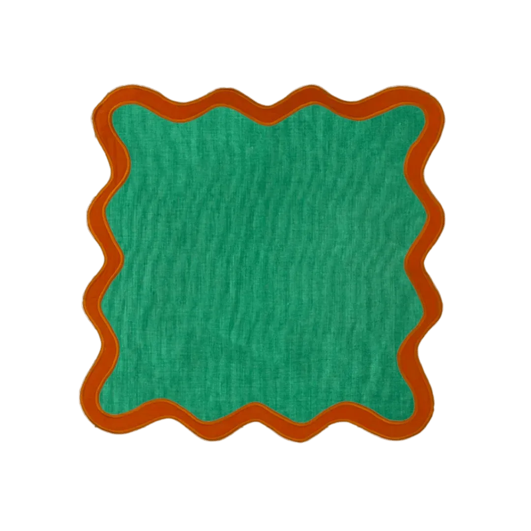 Red and Green Scallop 100% Linen Placemat