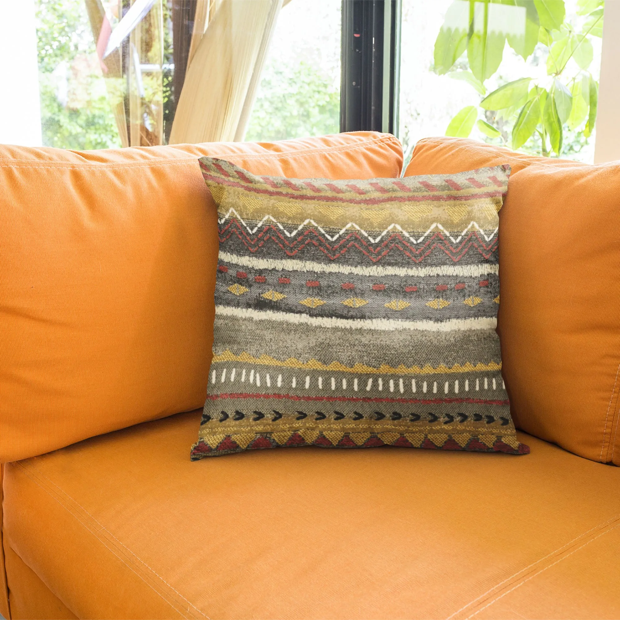 Red Sand Red Blue and Orange Handmade Luxury Pillow
