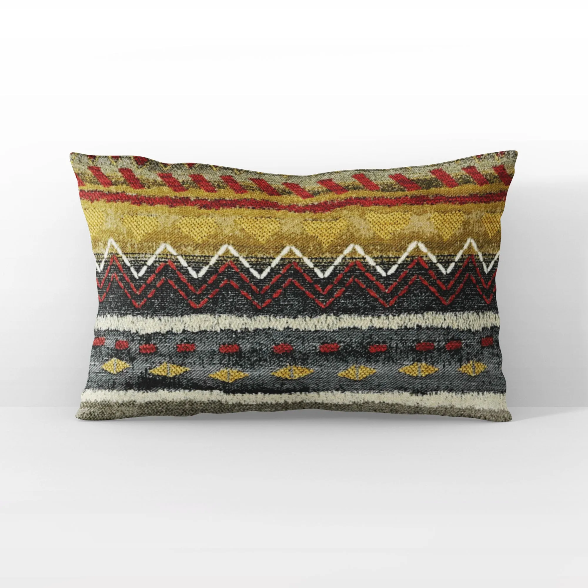 Red Sand Red Blue and Orange Handmade Luxury Pillow