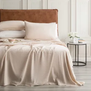 Renee Taylor Cavallo Stone Washed 100 % French Linen Sheet set - Natural