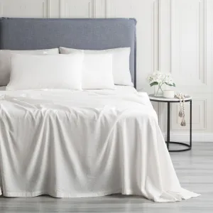 Renee Taylor Cavallo Stone Washed 100 % French Linen Sheet set - White