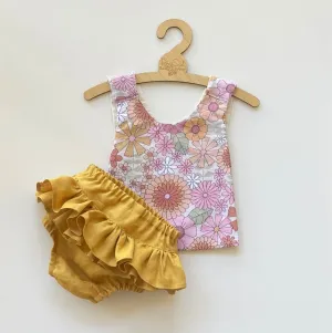 Retro Blooms Pinafore set