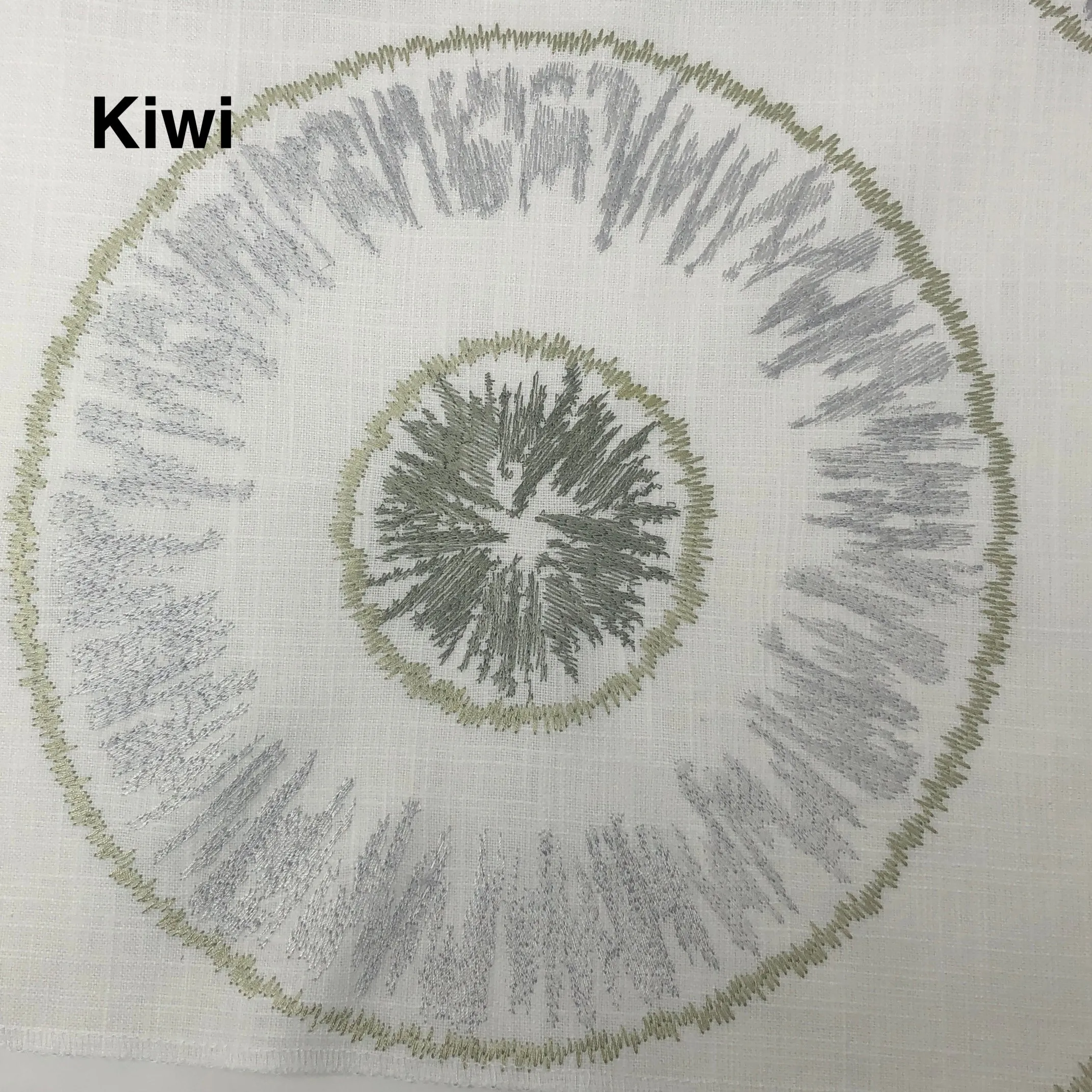 Retro Stitch round Embroidery Linen Blend Fabric By The Yard/CL1018