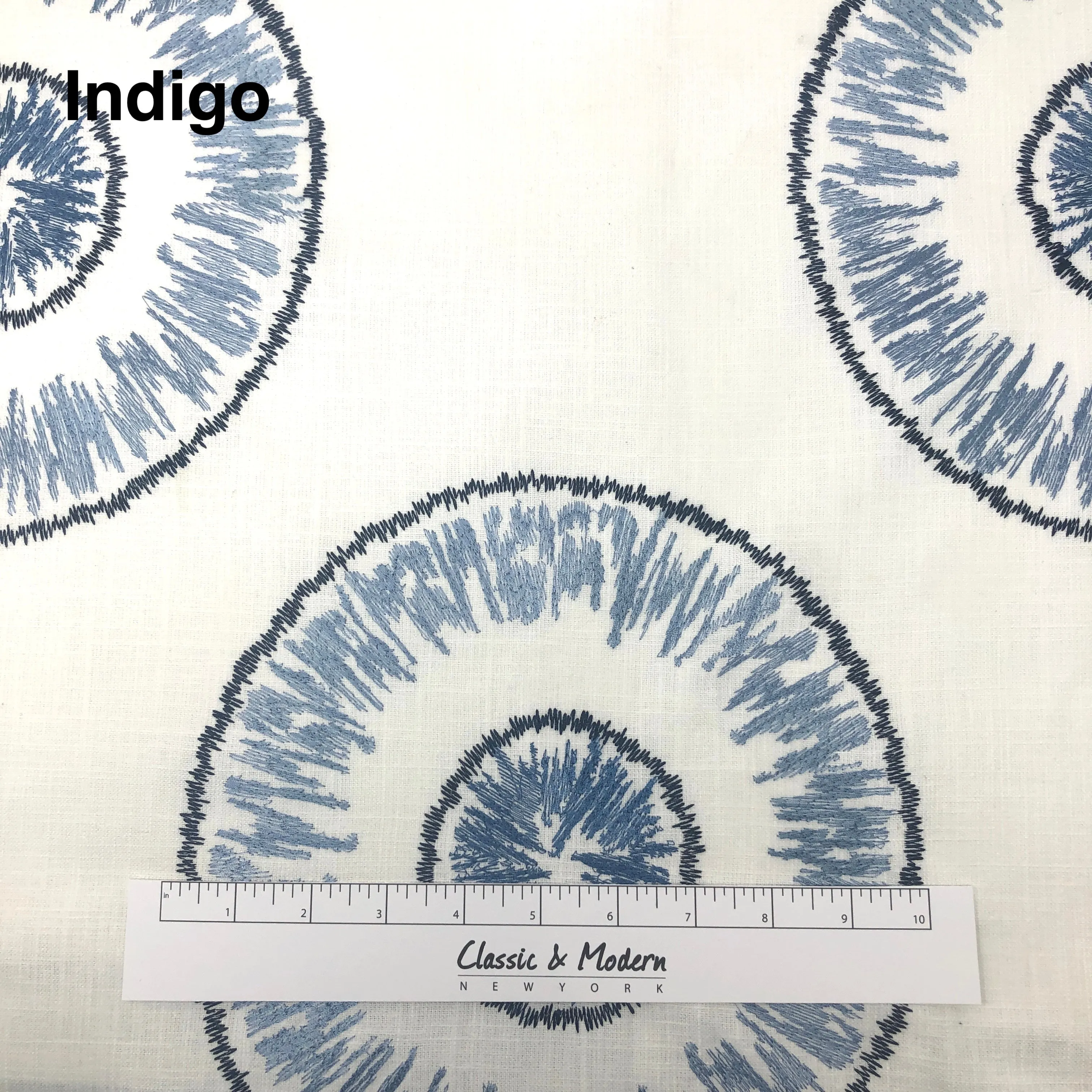 Retro Stitch round Embroidery Linen Blend Fabric By The Yard/CL1018