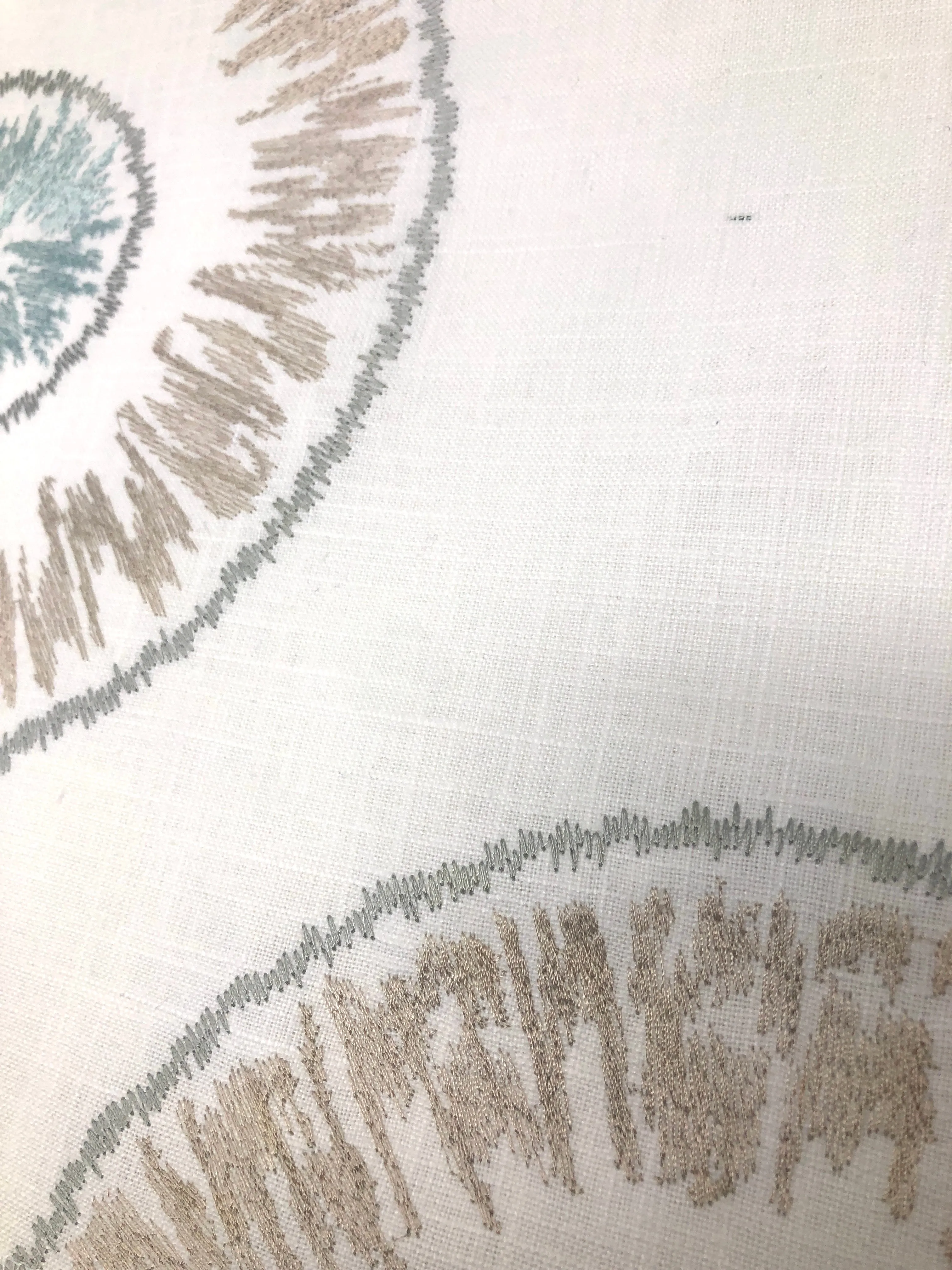 Retro Stitch round Embroidery Linen Blend Fabric By The Yard/CL1018