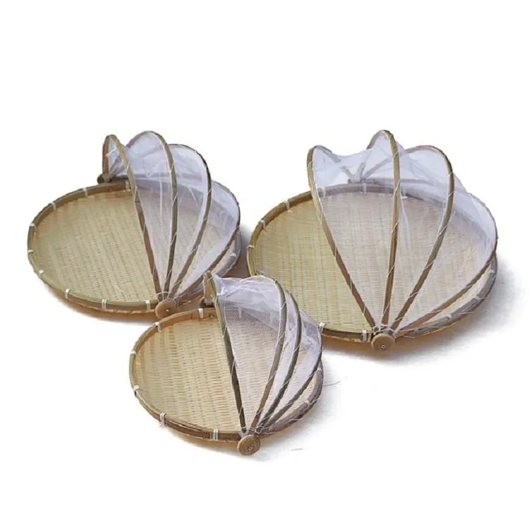 Round Bamboo Woven Dustpan Basket - Household Storage - 42Cm