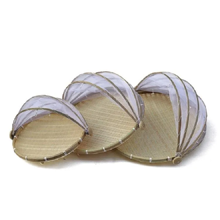 Round Bamboo Woven Dustpan Basket - Household Storage - 42Cm