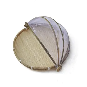 Round Bamboo Woven Dustpan Basket - Household Storage - 42Cm