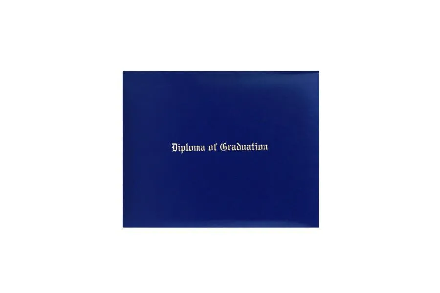 Royal Blue Imprinted Graduation Diploma Cover - College & High School Diploma Covers