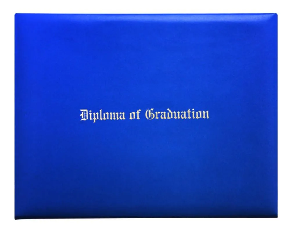 Royal Blue Imprinted Graduation Diploma Cover - College & High School Diploma Covers
