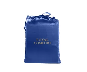 Royal Comfort Satin Sheet Set 3 Piece Fitted Flat Sheet Pillowcases - Navy Blue