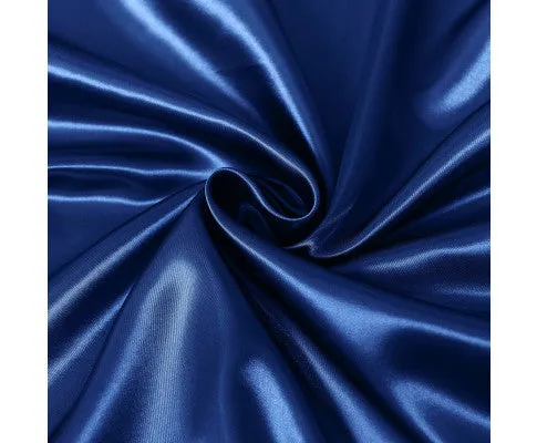 Royal Comfort Satin Sheet Set 3 Piece Fitted Flat Sheet Pillowcases - Navy Blue