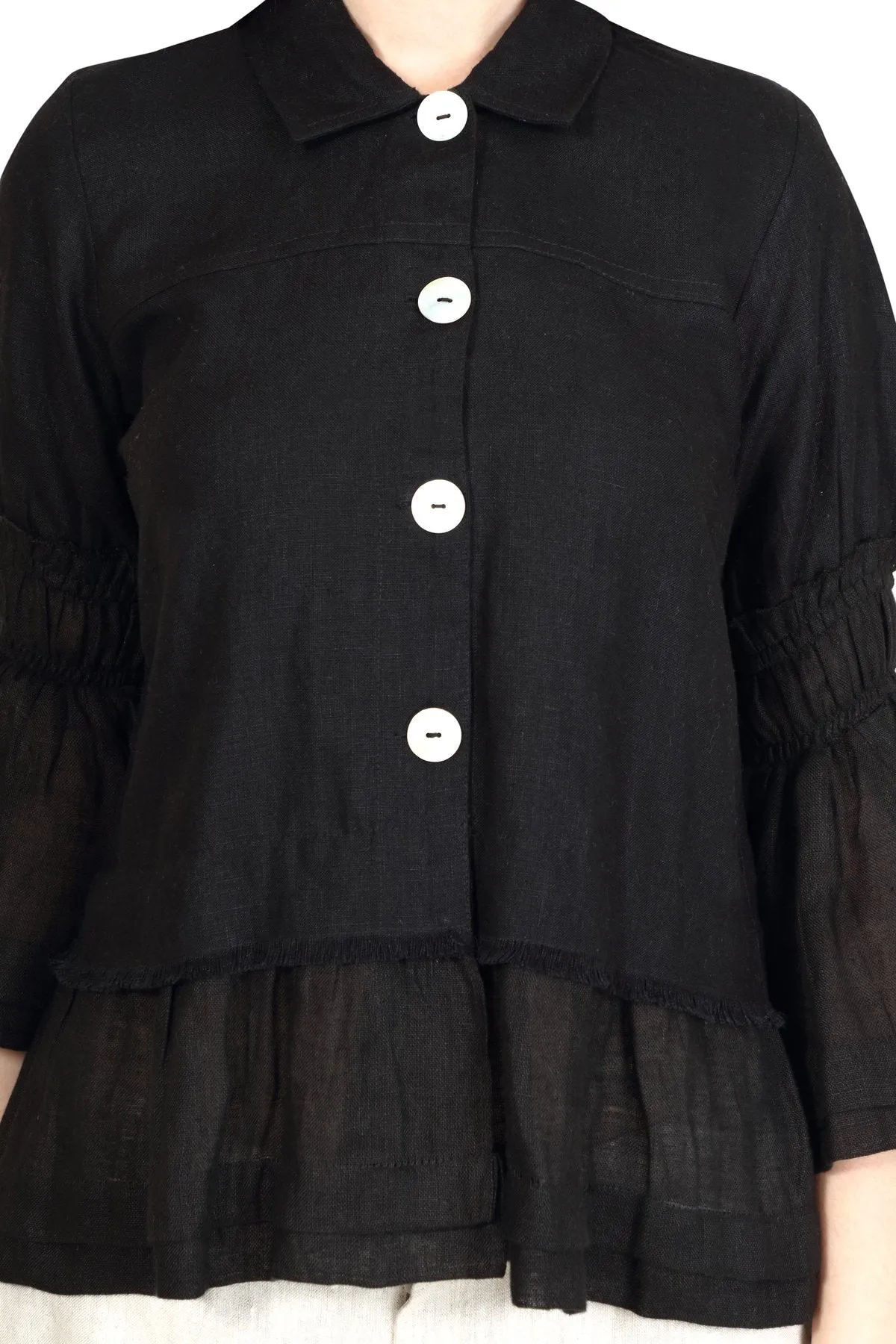 Ruffled Linen Shirt