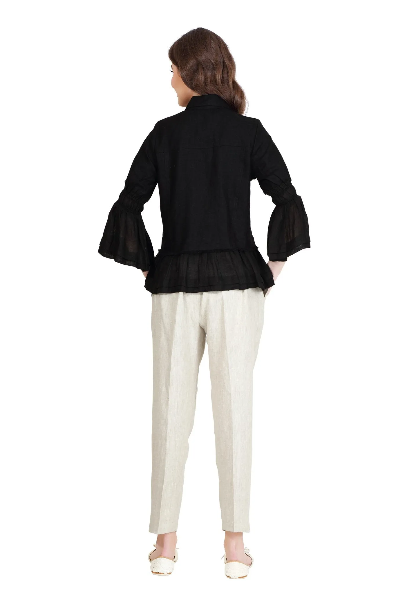 Ruffled Linen Shirt
